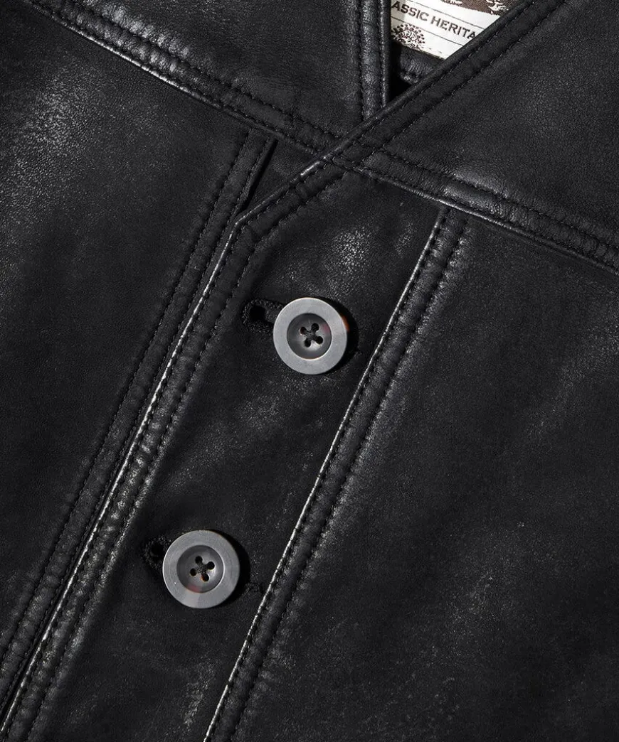 Black Leather Waistcoat