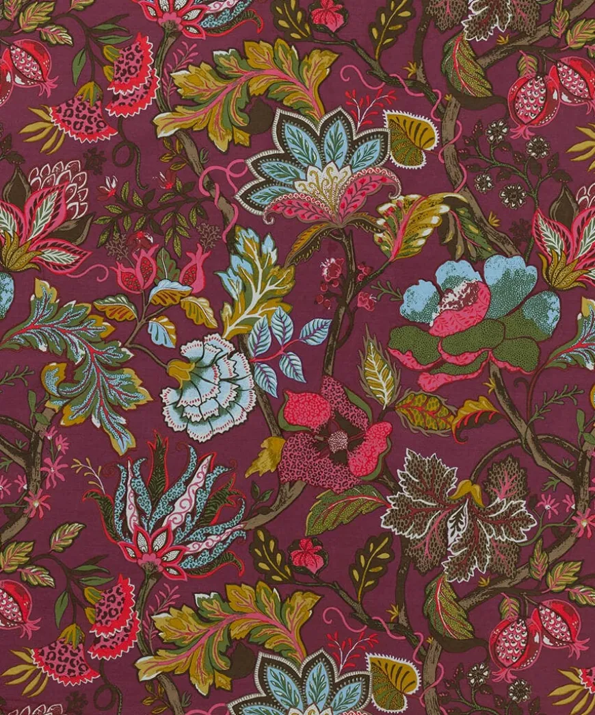 Cerise Savanna Leopard Florals Cotton Slub Reversible Duvet Set