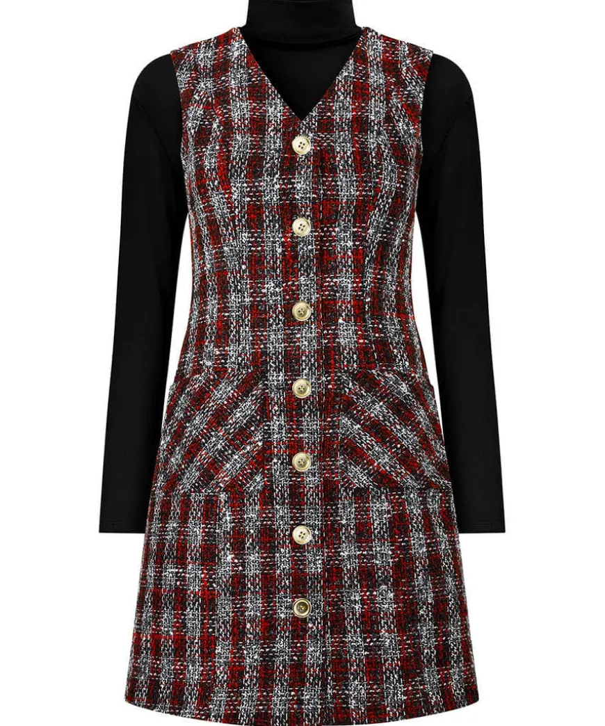 Check Pinafore Dress