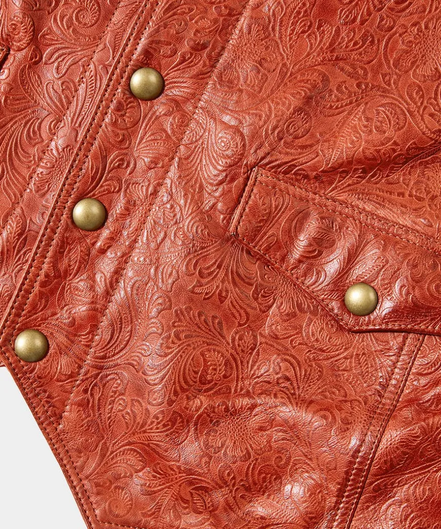 Embossed Leather Waistcoat
