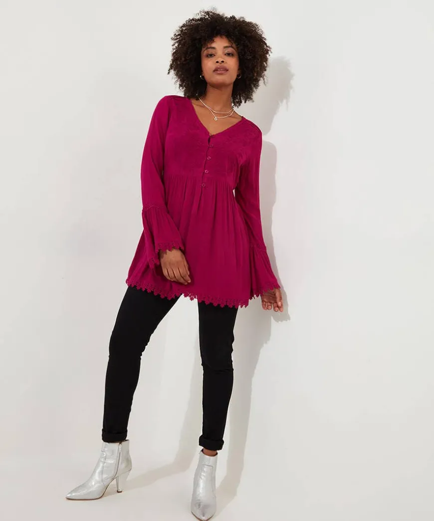 Ever So Pretty Embroidered Tunic Top
