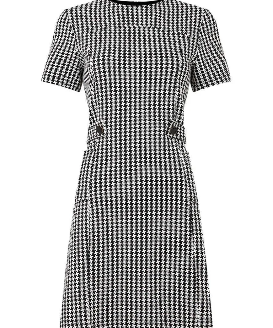 Lulu Dogstooth Stretch Jacquard Dress