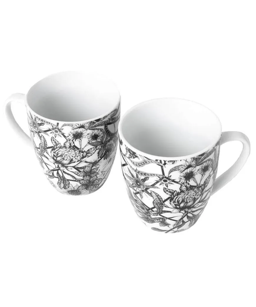 Magnificent Monochrome Floral Mugs