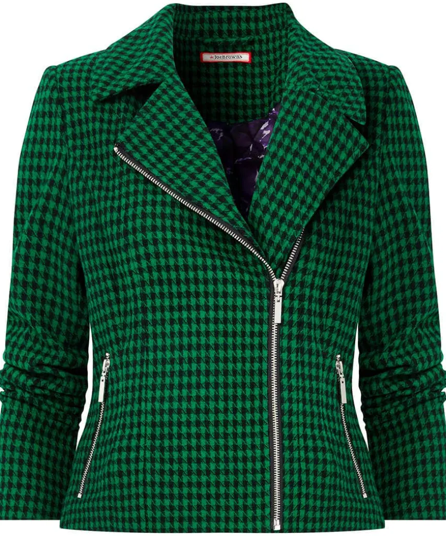 Meg Dogstooth Biker Jacket