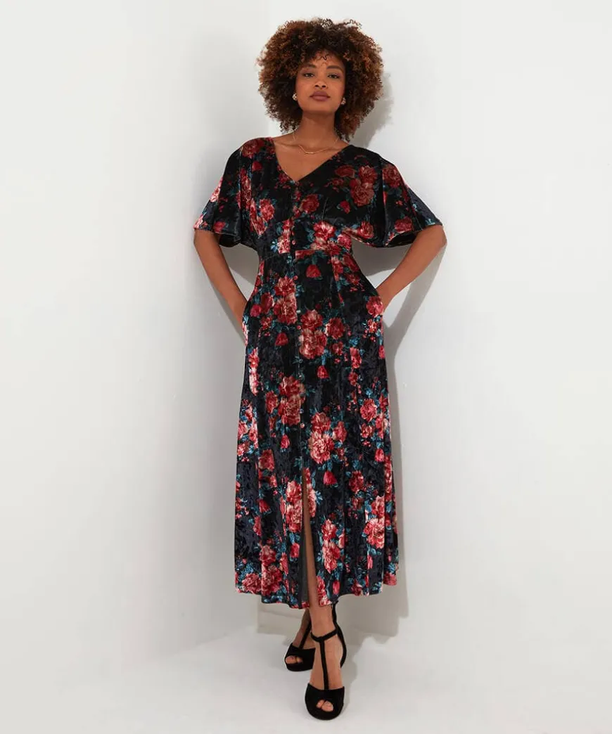 Radiant Rose Velour Dress