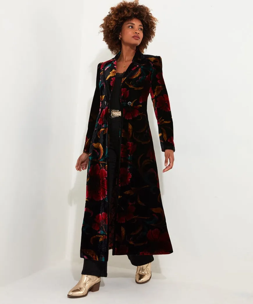 Statement Boutique Printed Velvet Coat