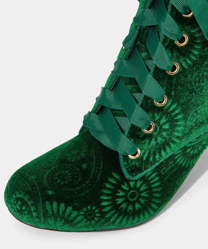 True Elegance Embossed Velvet Boots