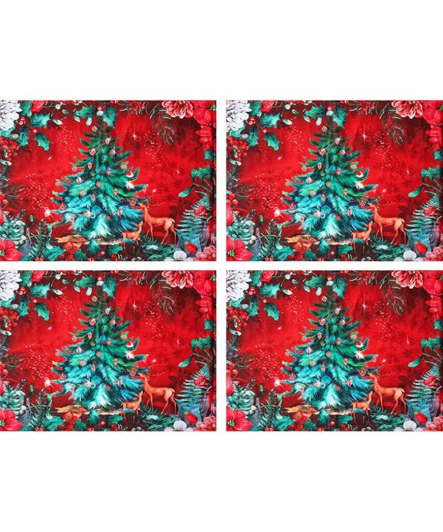Wondrous Woodland Pack Of 4 Christmas Placemats
